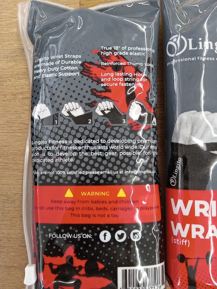 Lingito Wrist Wraps For Work Out Weight Lifting Bundle (2)