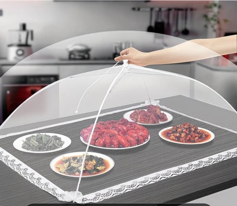 Foldable White Mesh Food Cover Tent