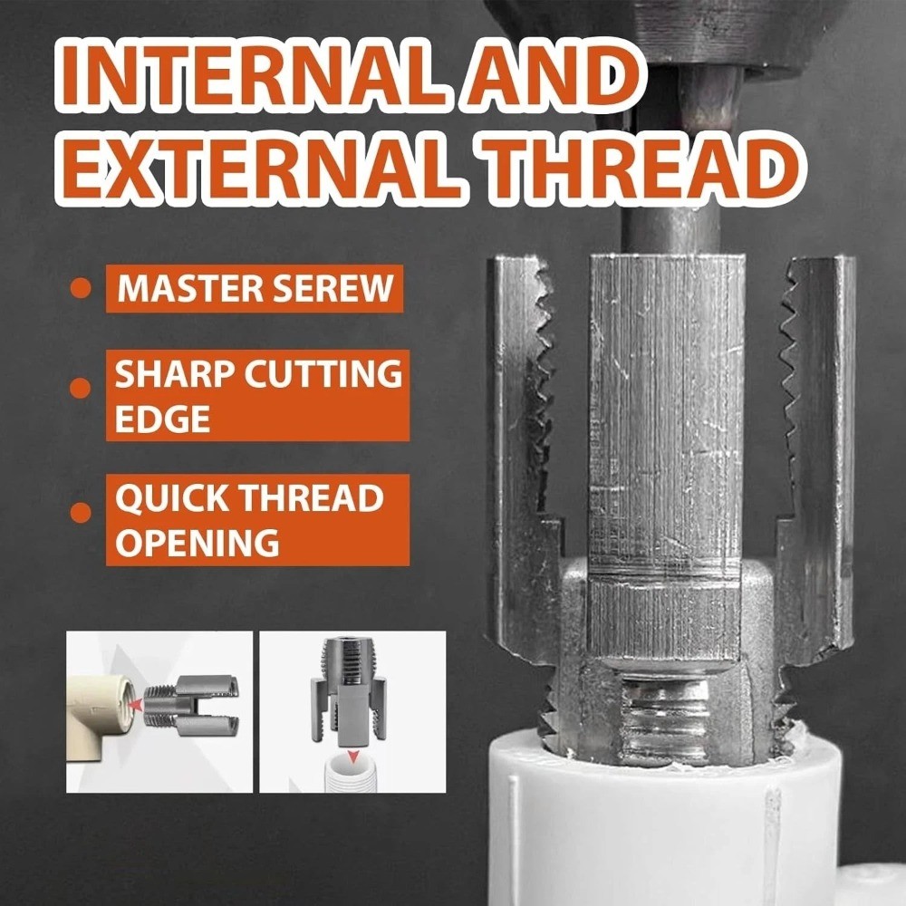 US Integrated Internal & External Pipe Threading Tool For 1/2'' 3/4'' Water Pipe