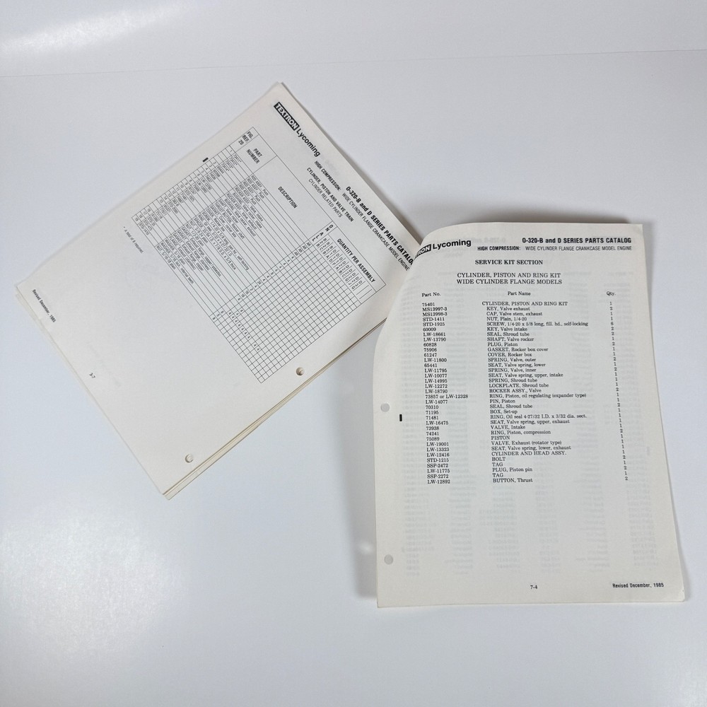 Textron Lycoming TECHNICAL REVISION Engine Model 0-320-B - D Jul 1984 PC203-2-A