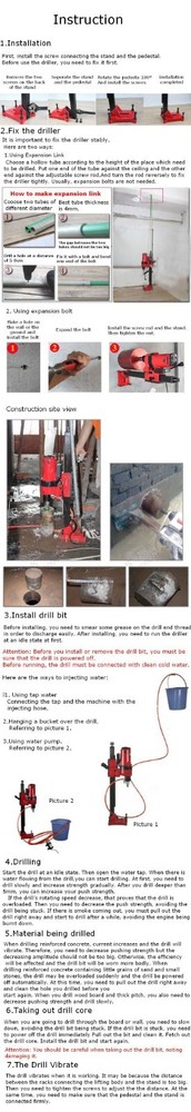 220V Vertical Diamond Concrete Core Drill Machine Suit for Construction Industry