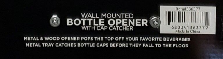 The Cap Catcher "NO SOBER ZONE" Wall Hanger