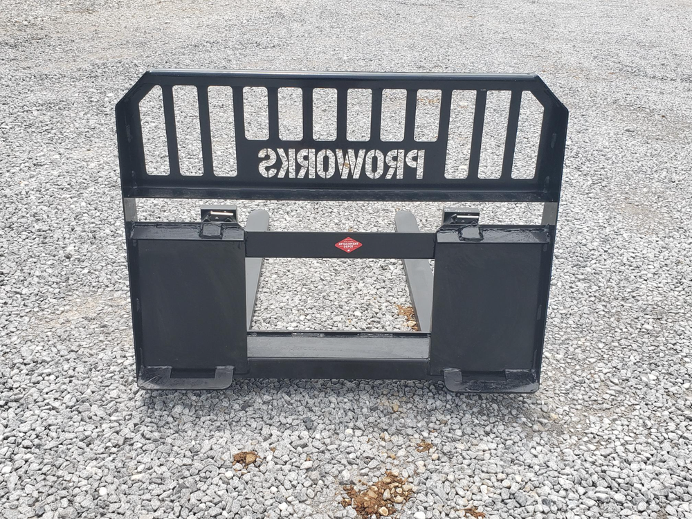 48" 4,000 Pound Pallet Forks Attachment Fits Skid Steer Quick Attach Loader