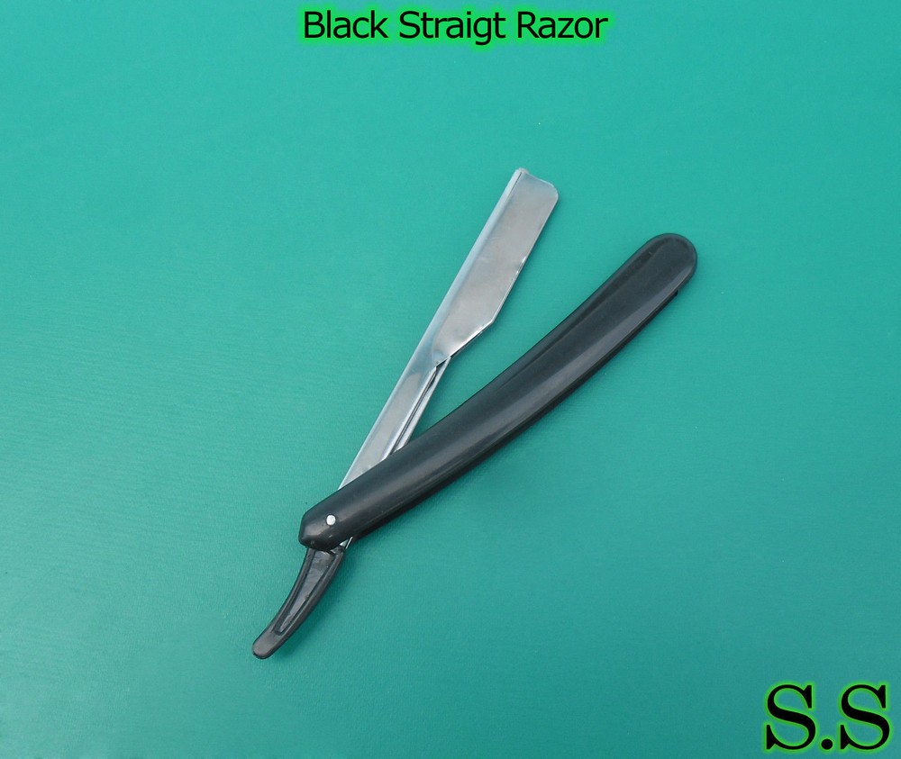 NEW CHANGEABLE BLADE Black STRAIGHT RAZOR