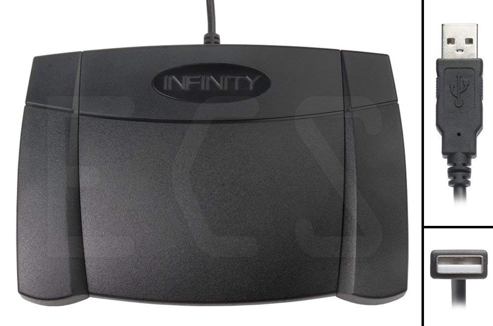 3 High-Quality Black USB Foot Pedal for Computer Control - Large