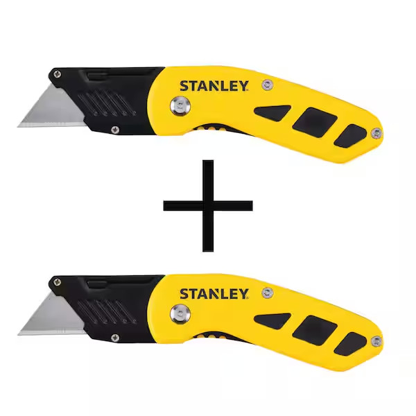 Folding Box Cutter (2-pack) Utility Pocket Knife Blade Work Push Button New