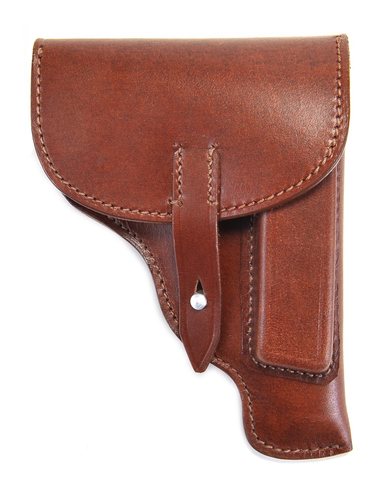 Premium Drum Dyed Leather Makarov Holster with Magazine Pouch Factory Second