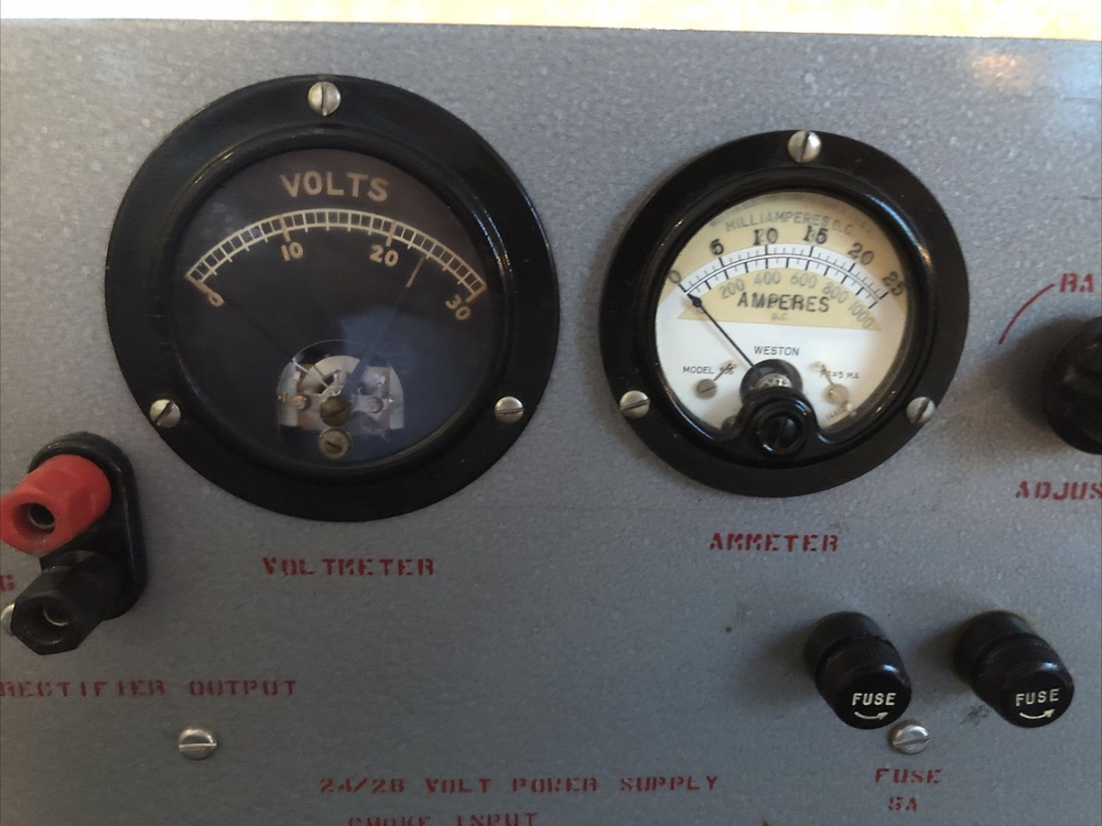 RMCA No. C-40702 24/28 Volt Power Supply Voltmeter Ammeter Freed Transformers