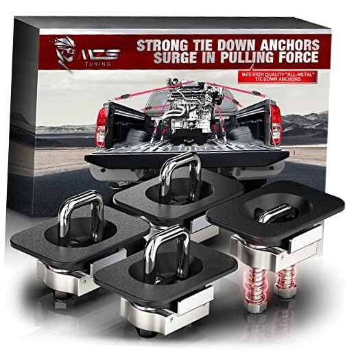 Tie Down Anchors, Retractable D-Ring Compatible with Ram / F150 / 4 Pieces/Set