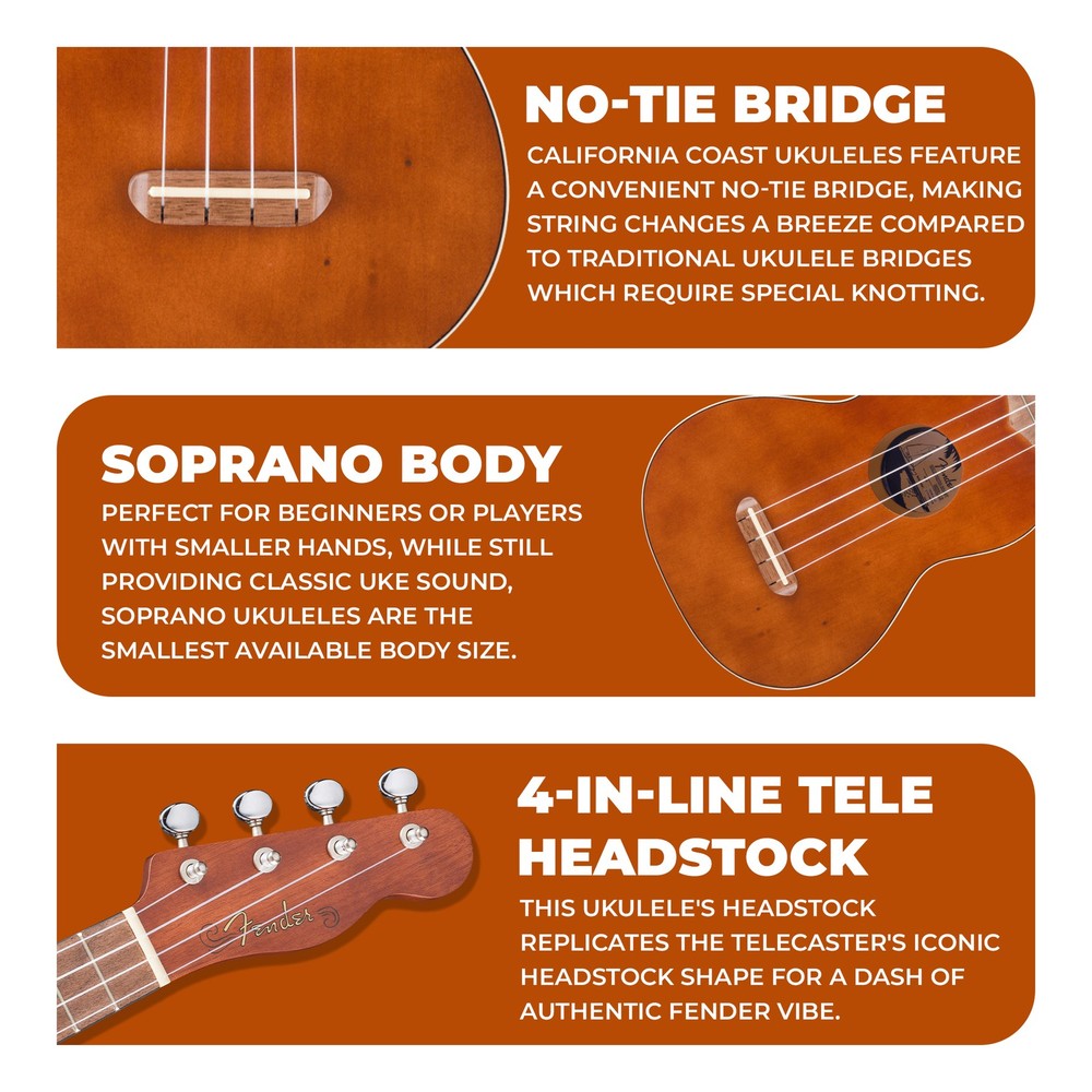 Fender Venice Soprano Ukulele - Natural