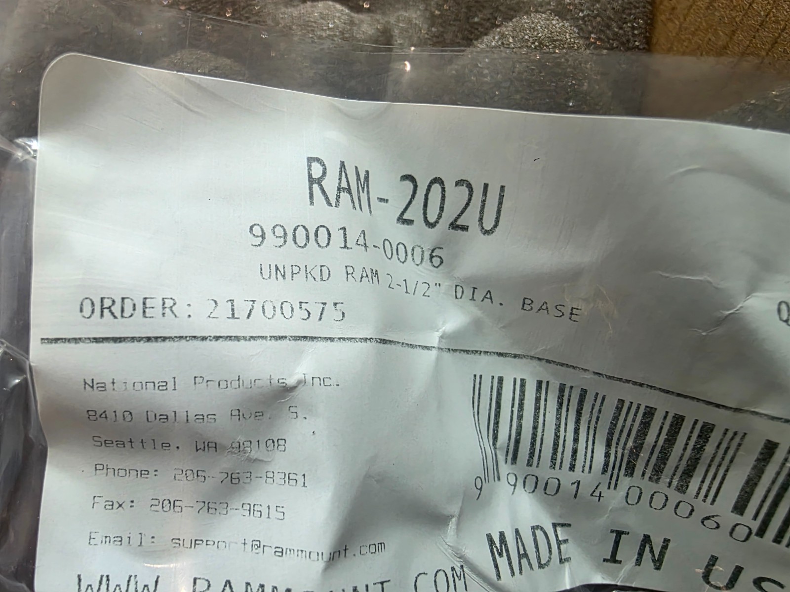 Honeywell Mount Kit VM3010BRKTKIT for VM1, VM1A, VM3, VM3D Dock