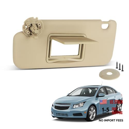 Sun Visor Driver Side for 2011-2019 Chevy Cruze, Beige, Left Left Driver Side