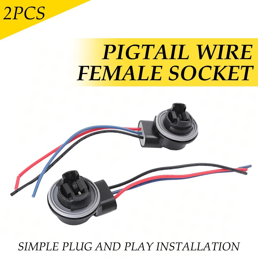 Universal Pigtail Wire Female Socket 3157 2 Harness Brake Stop Park Replacement