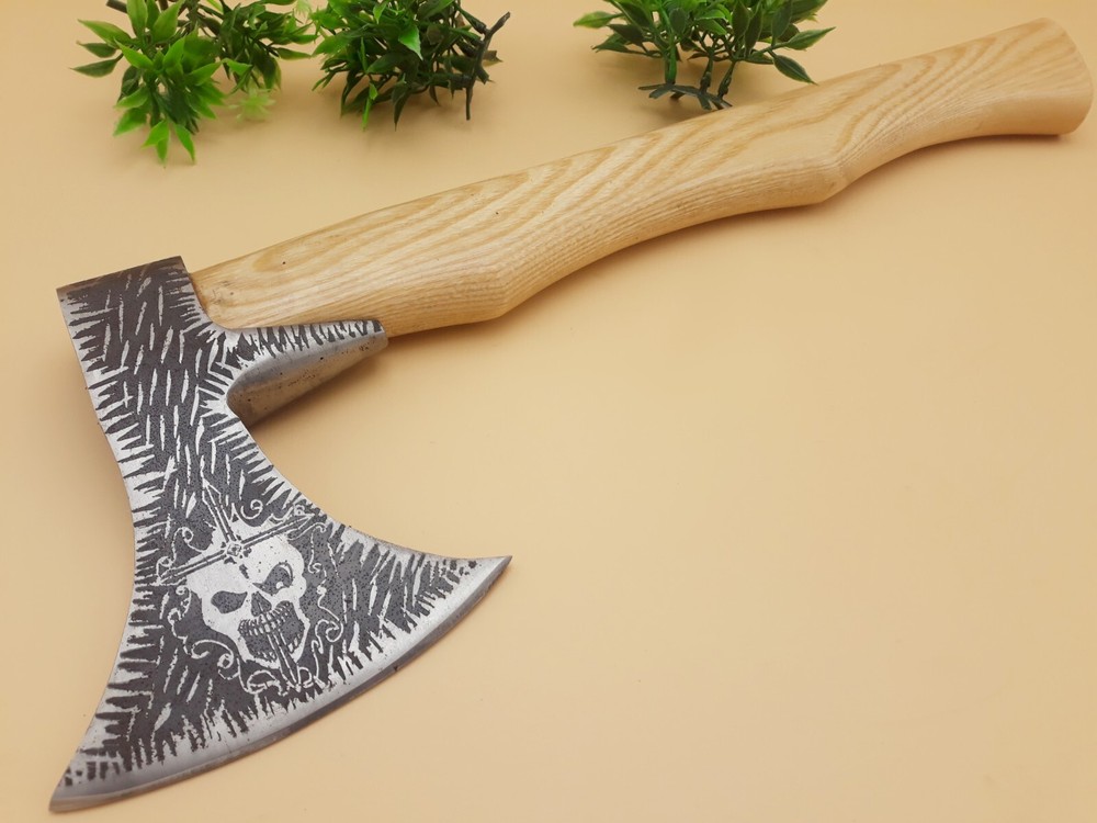 SHARP TOMAHAWK VIKING CAMP HUNTING HIKING AXE GRIP & SHEATH