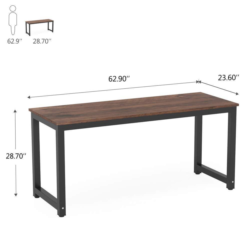 Tribesigns Computer Desk 63 inch Large Office Desk Computer Table Study Writi...