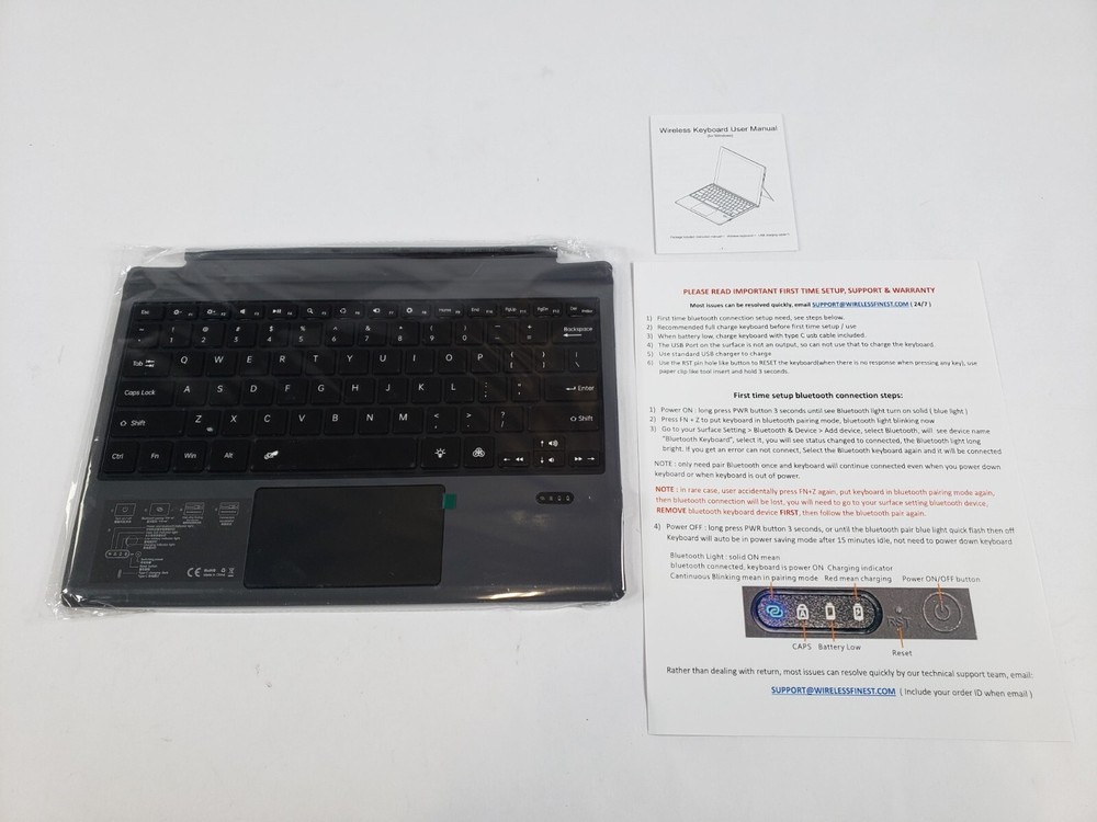 Wireless Keyboard Type Cover Trackpad Mouse Replacement Microsoft Surface Pro