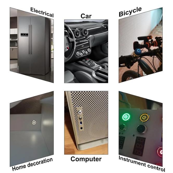 5-Pcs 12 mm Momentary Push Button Switch Waterproof Push Button Switch Round