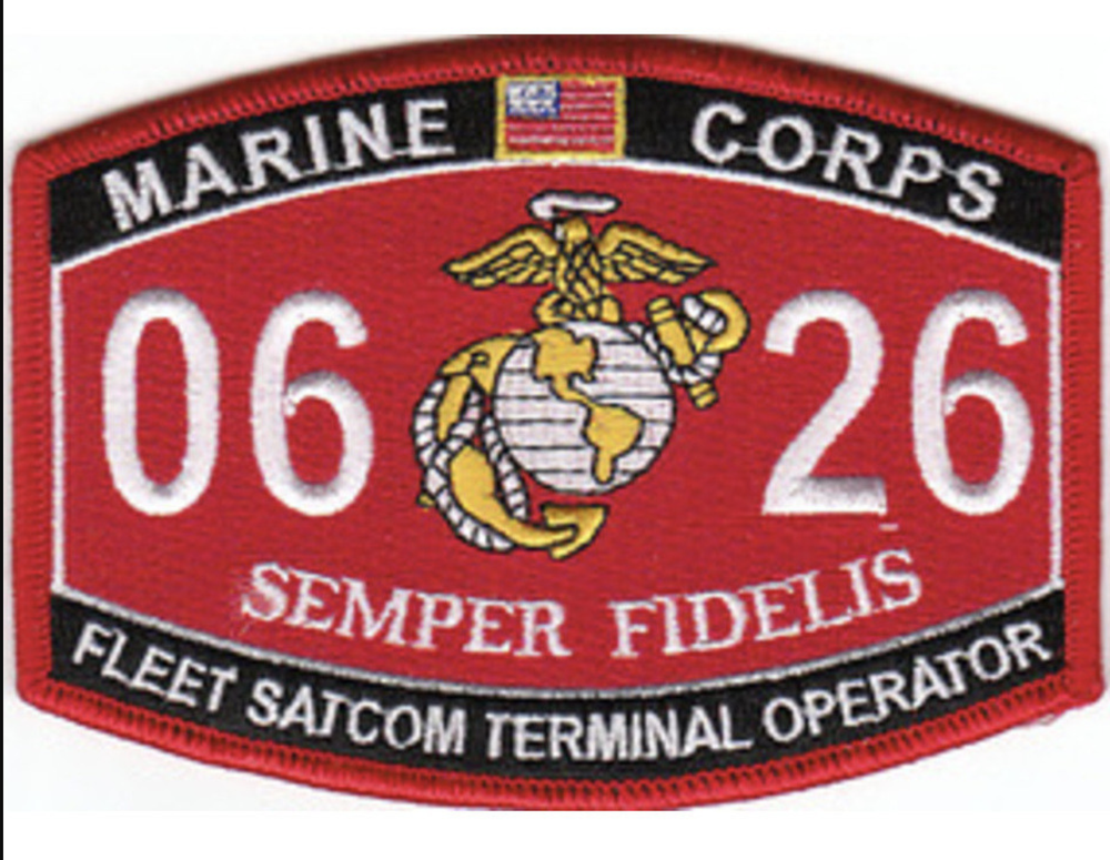 4.5" MARINE CORPS MOS 0626 FLEET SATCOM TERMINAL OPERATOR EGA EMBROIDERED PATCH