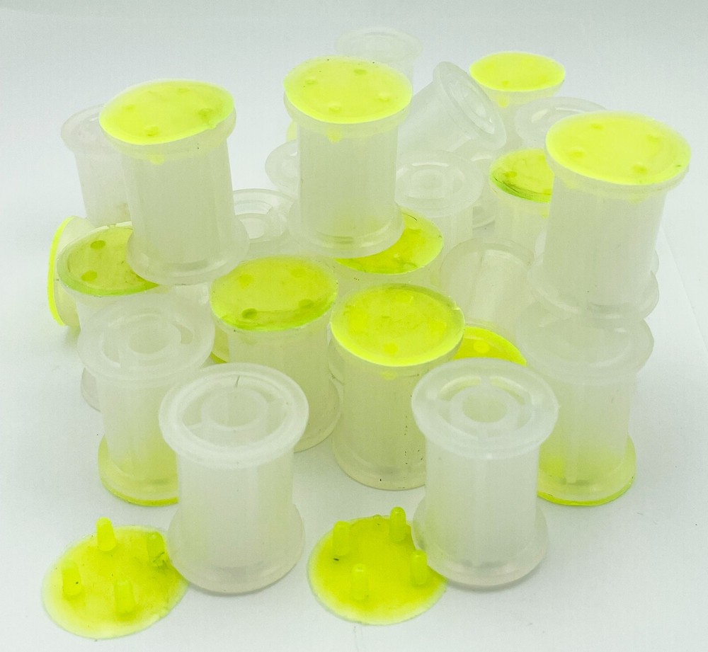 Empty Fly Tying Thread Spools with retainers 300-500pc 1" Dia x 1-1/8" BULK PACK