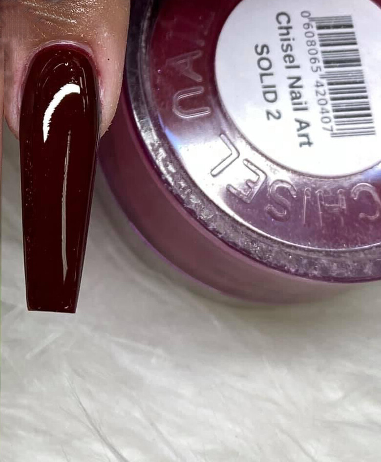 Chisel Nail Art 2 in 1 Acrylic & Dipping Powder 2 Oz - Solid 02