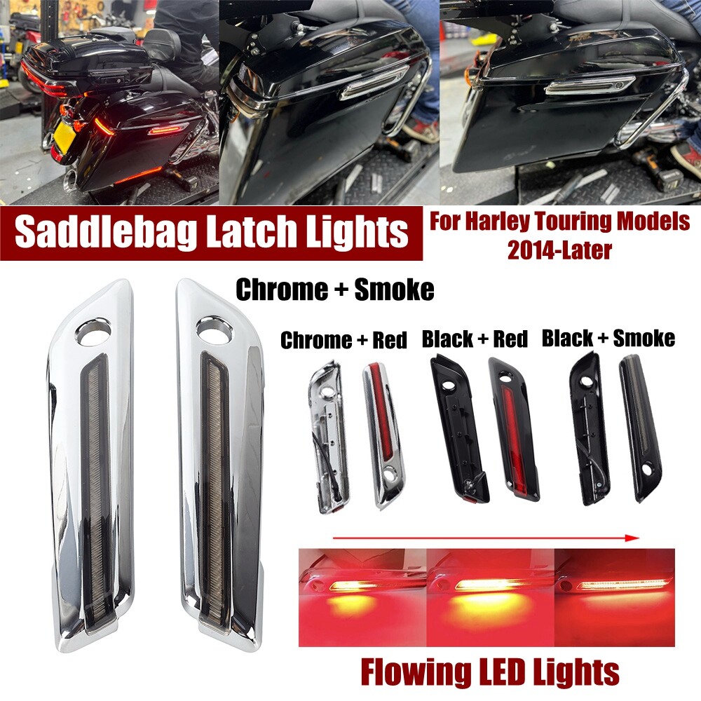 LED Saddlebag Latch Light Brake Running Light For Harley Touring Road King 14-22