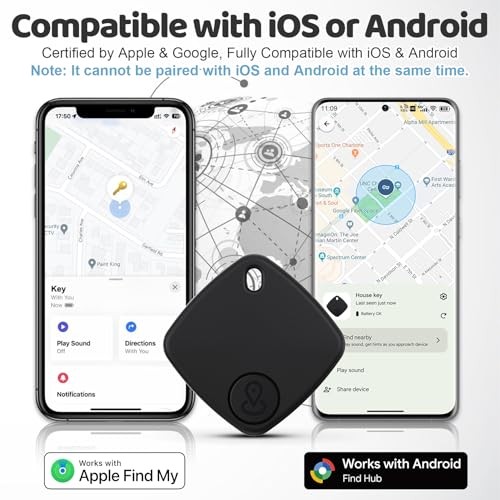 Air Tracker for Android or iOS - 4 Pack - Dual System Android Smart Google Black