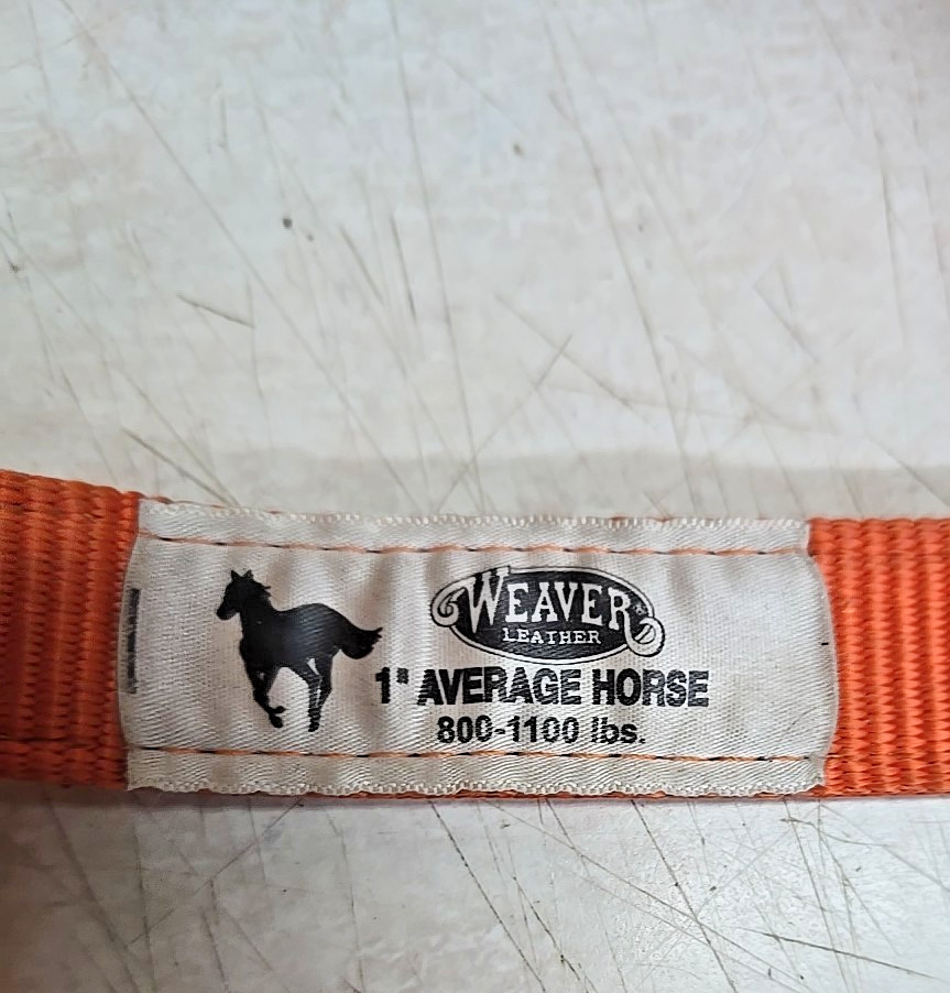 Weaver 1" Average Horse Halter; Orange