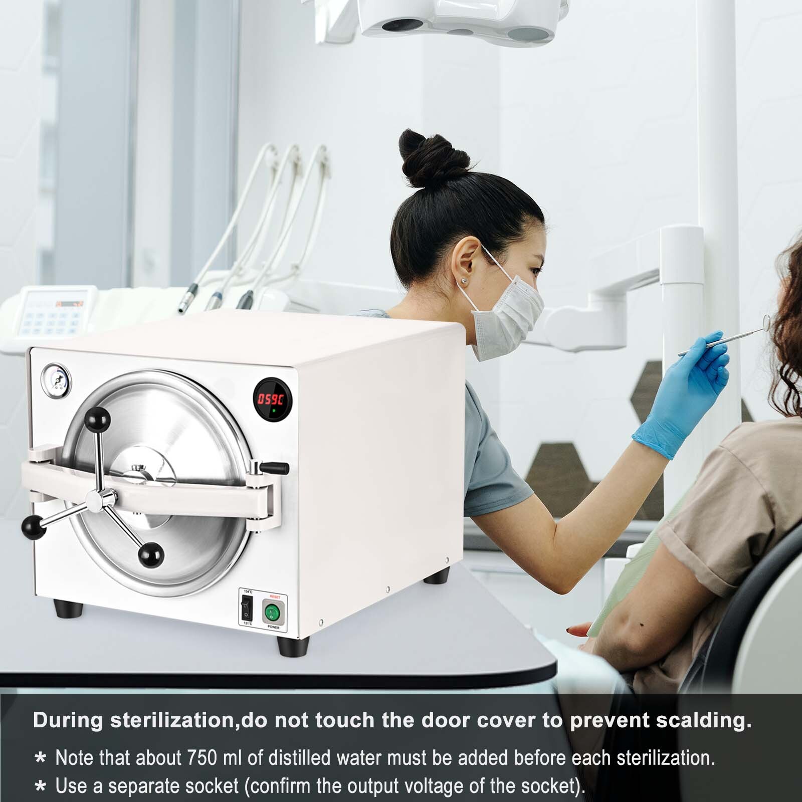 18L Automatically Dental Medical Autoclave Sterilizer Vacuum Steam Sterilization