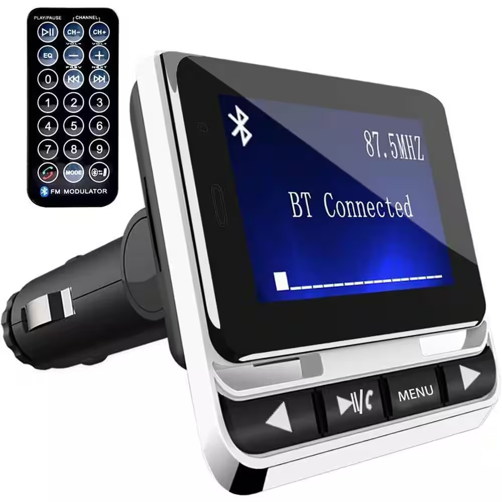 Bluetooth FM Transmitter Wireless Car Radio Adapter with 1.4 Screen for Hands Fr