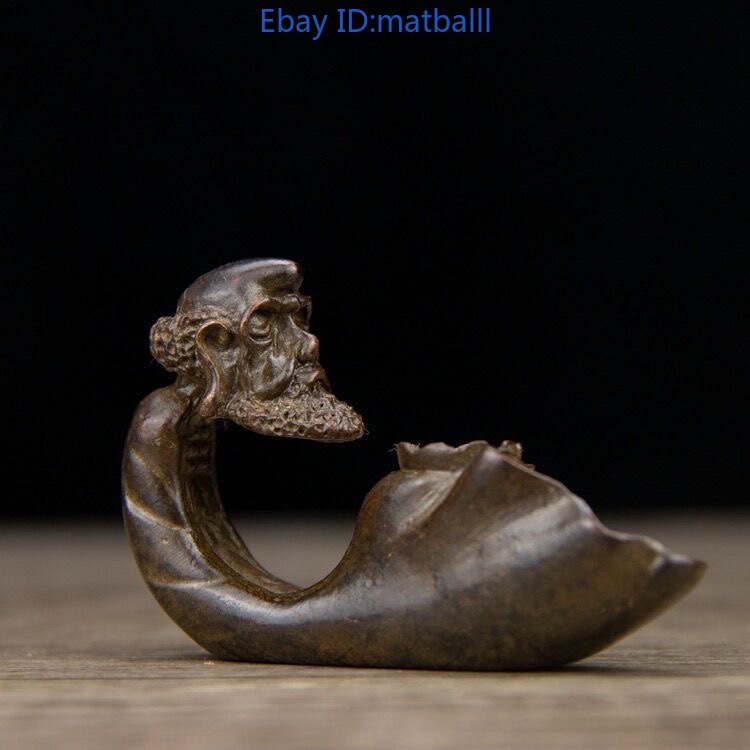 Alloy Copper Bodhidharma Backflow Incense Burner Tea Decor Craft