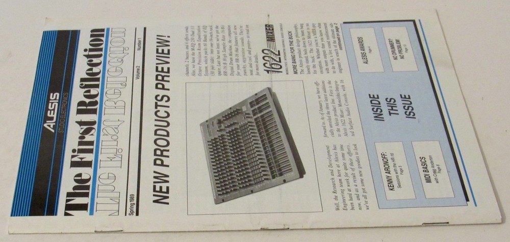 ALESIS First Reflection - Spring 1989 Vol 2, No 1 Studio Electronics Newsletter