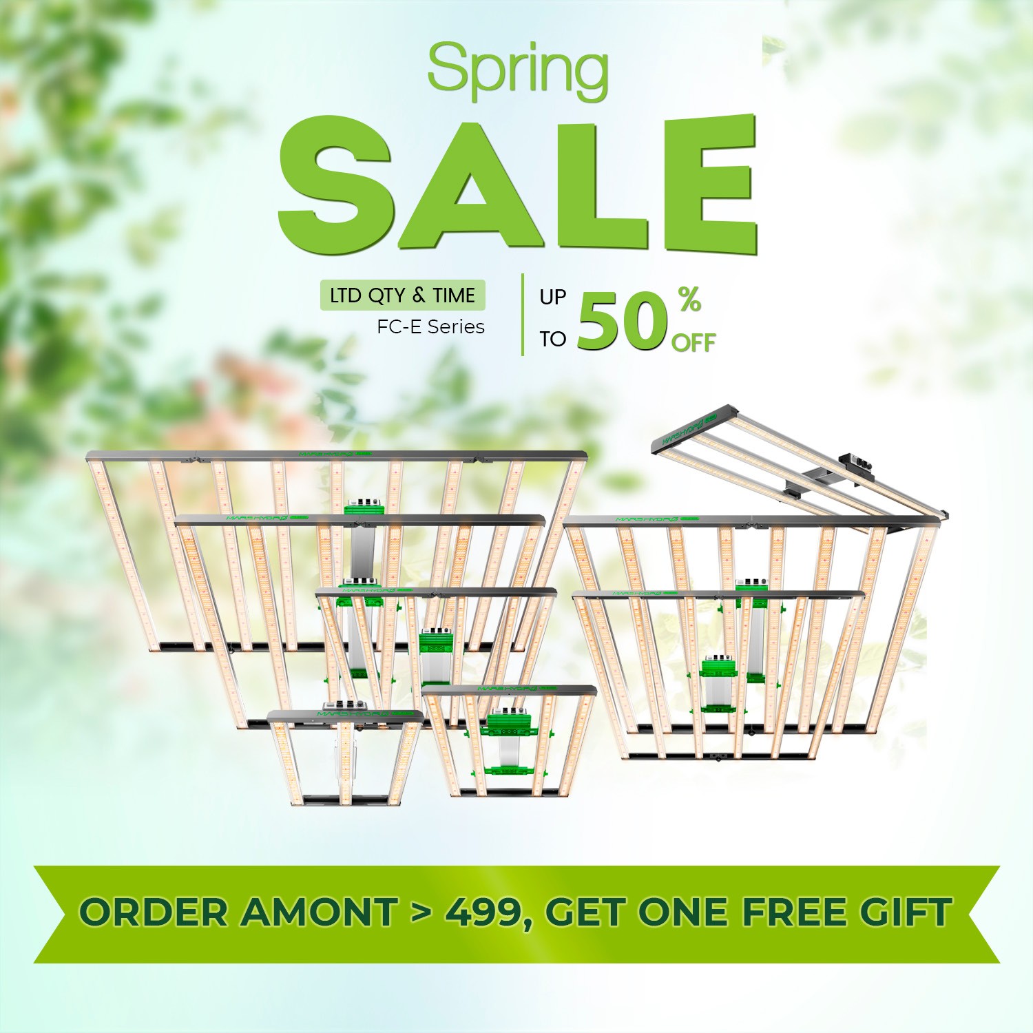 MARS HYDRO Smart FC-E Series LED Grow Light System Bluetooth Wifi Grow Light Kit