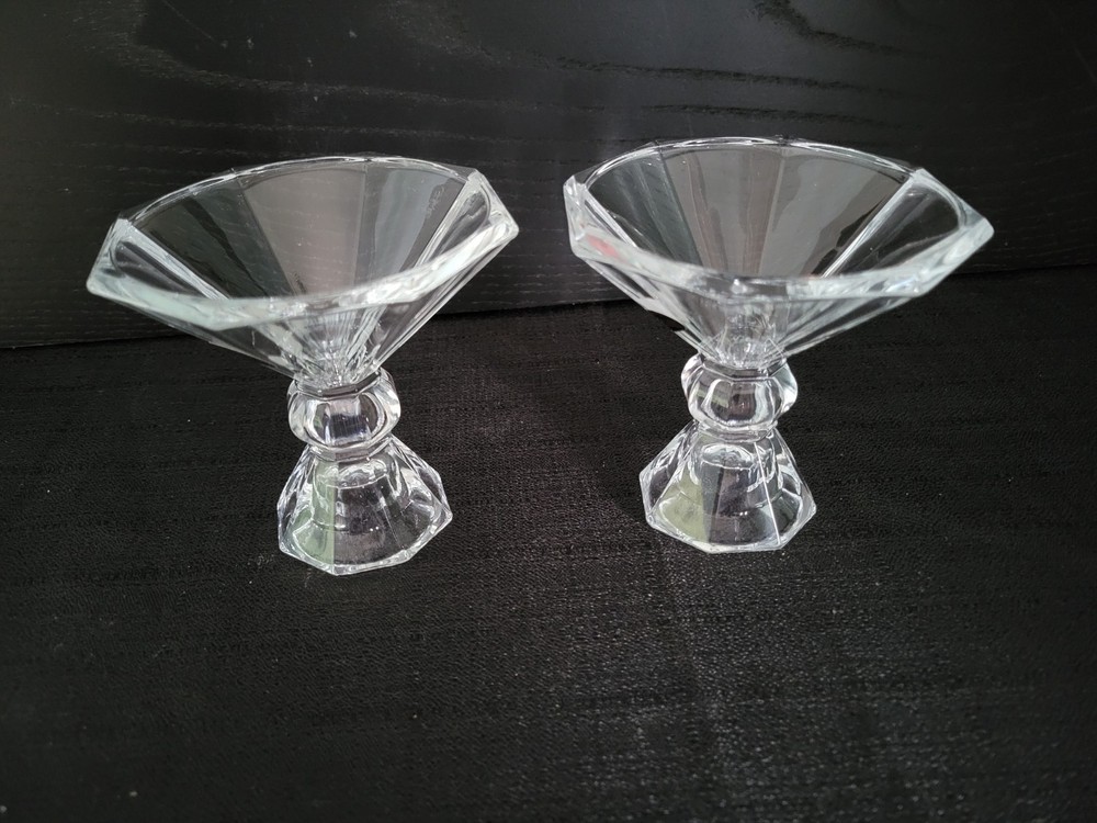 24% Lead Crystal Candlestick Holder, Reversable. 8 Side Base