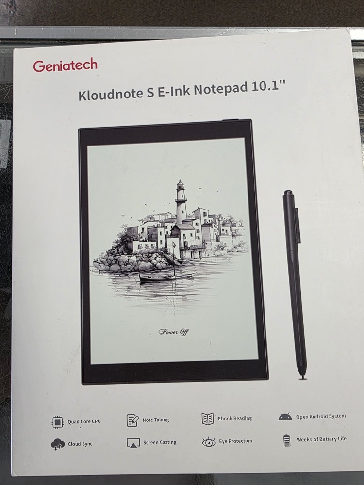 Geniatech Kloudnote 10.1 " E-Ink Notepad w Digital Pen eBook Reading Writin