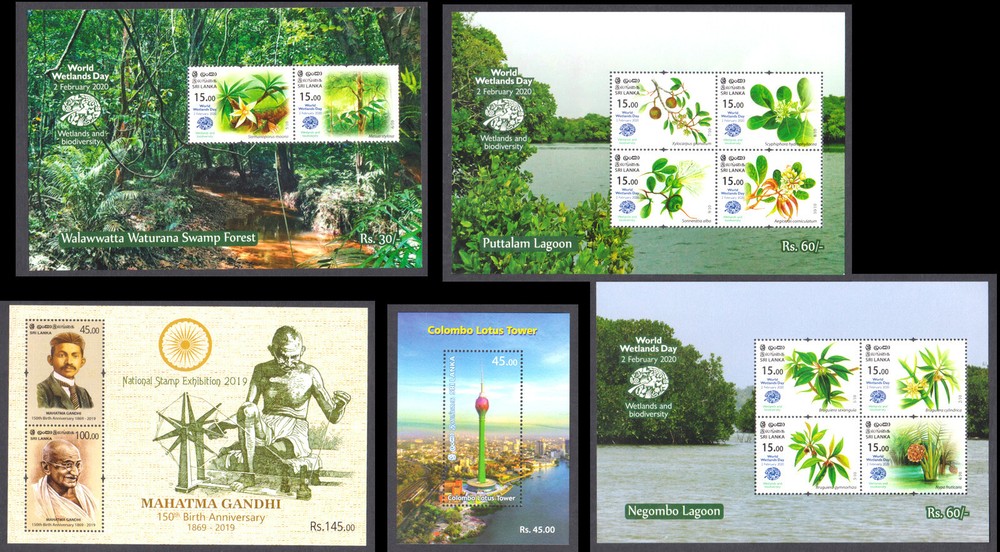 SRI LANKA - SELECTED 20 MINIATURE SHEETS - ALL DIFFERENT MINT NH