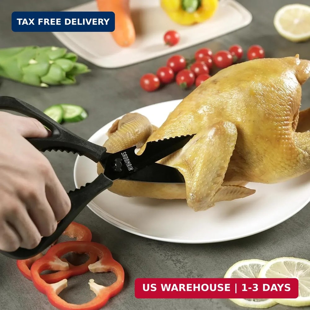 Kitchen Scissors All Purpose, Extra Sharp Kitchen Shears with Knife Sharpener &