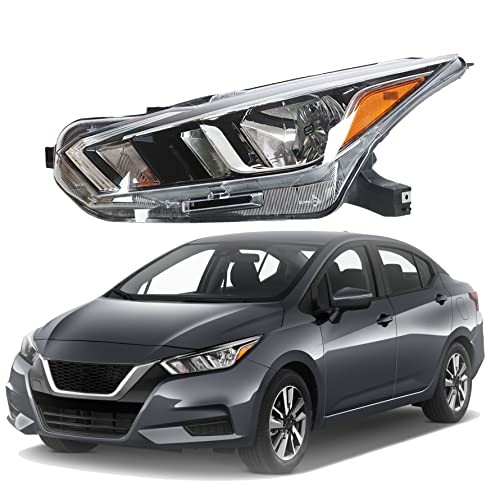Headlight Assembly Left Side Replacement for Versa 2020 2021 Halogen Headlamp