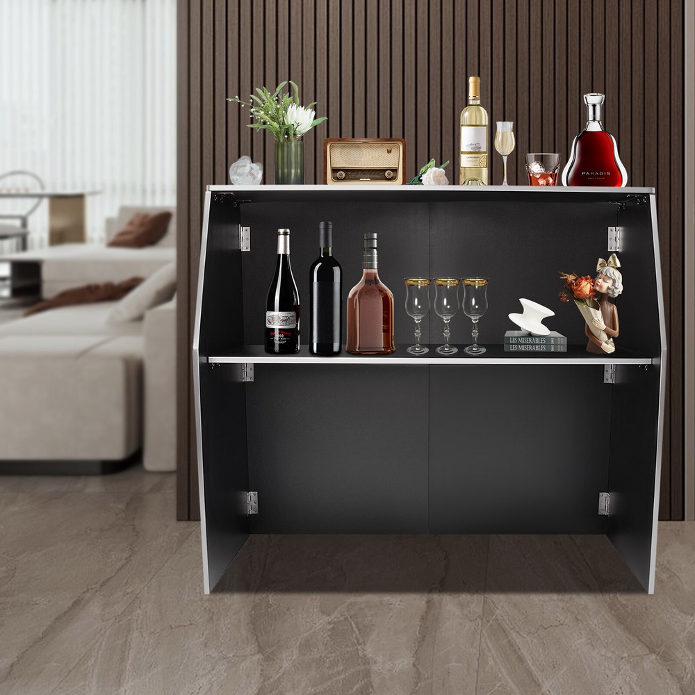 Double Layer Bar Prep Table Set - Mobile Bartender Station for Events