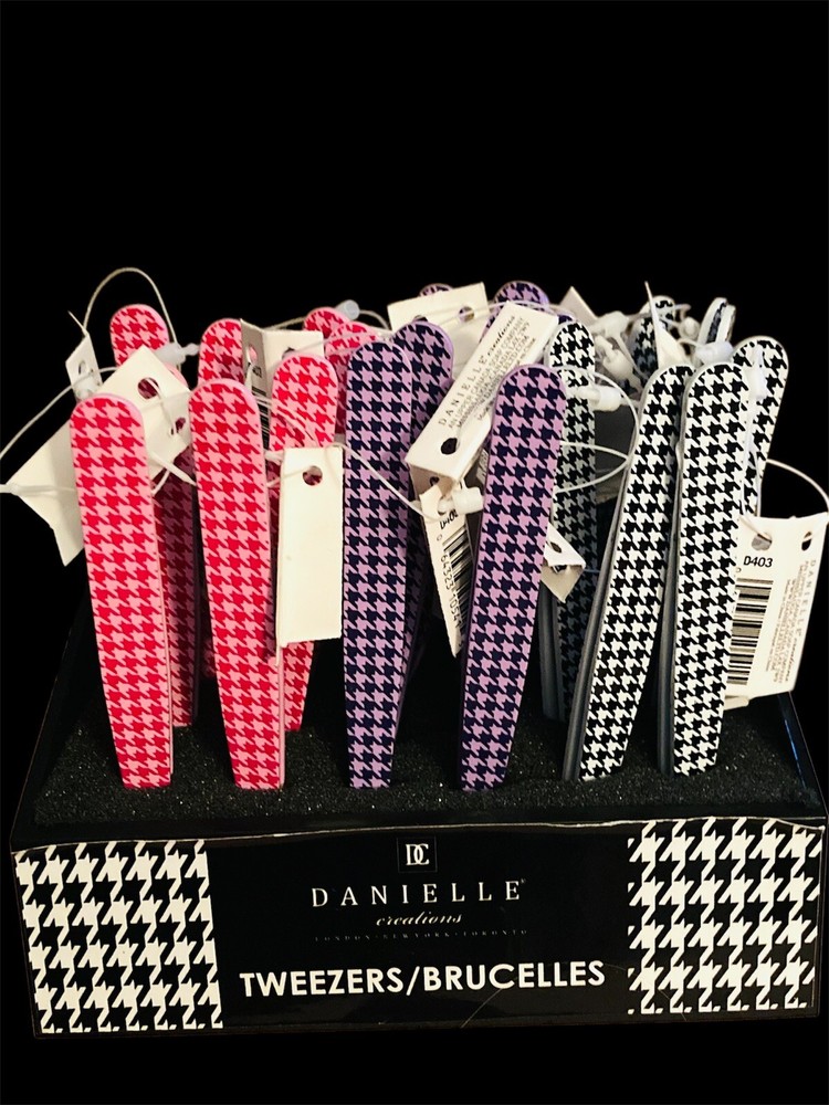 DANIELLE CREATIONS TWEEZERS HOUNDSTOOTH PURPLE/black