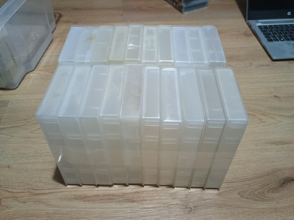 20 EMPTY VHS VIDEO TAPE STORAGE CASES Clear UpCycle Crafts Boxes