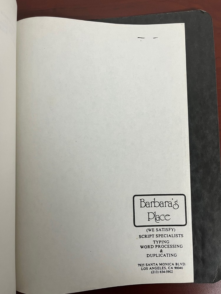 Scarce original DIAL TONE Script Screenplay David S. Ward William Floyd 1985
