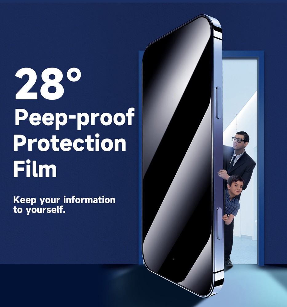 MAGIC JOHN 2 Pack for iPhone 16 Pro Max 6.9 inch Glass Screen Protector Privacy
