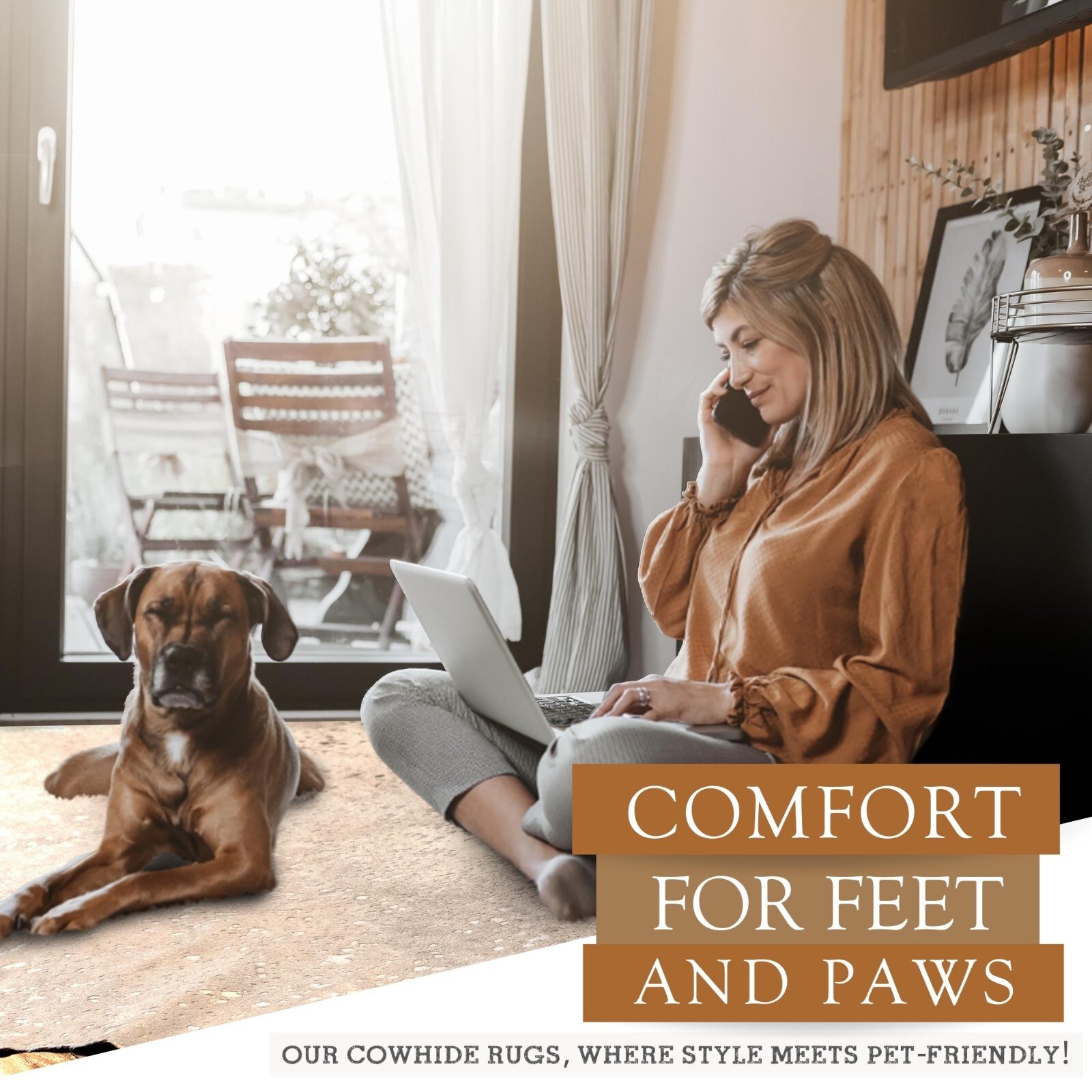 Real Cowhide Rug Wild Zebra Printed Brown Stripes on Beige - Size 6x7'