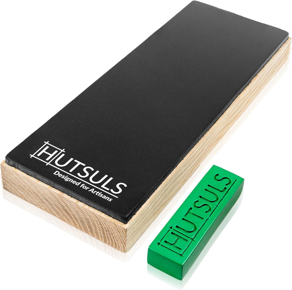 Leather Strop Block with Compound - Get Razor-Sharp Edges with Non-Slip Leather