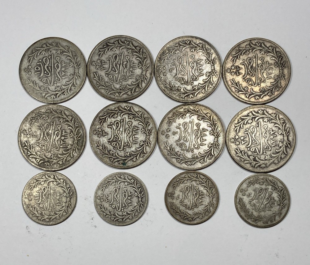 12pc Turkey Silver Coins. Mixed Dates & Denominations.