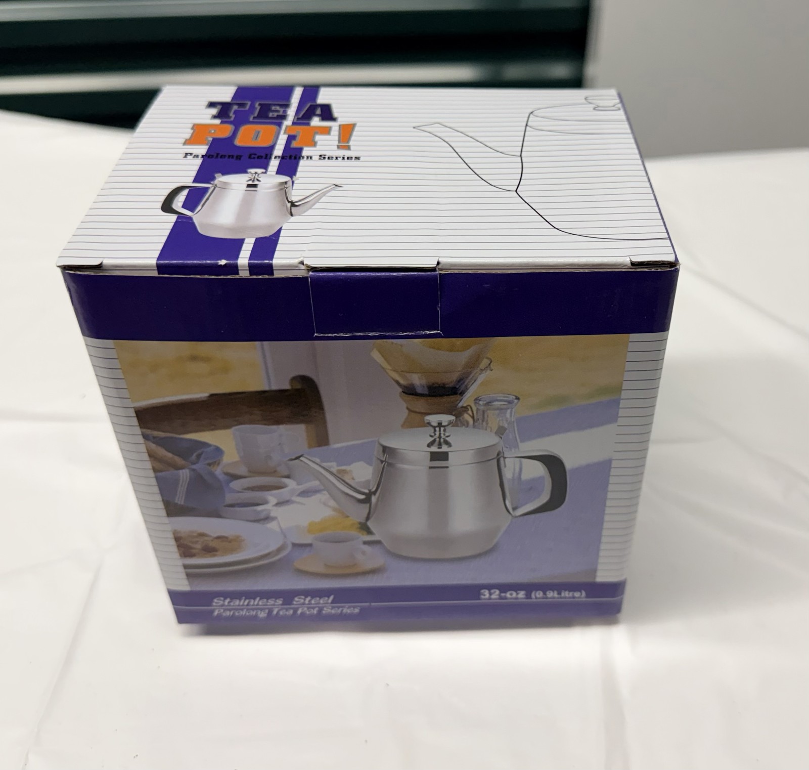 Stainless Steel Tea Pot 3.5" diameter Top for Restaurant / Commercial Use (32oz)