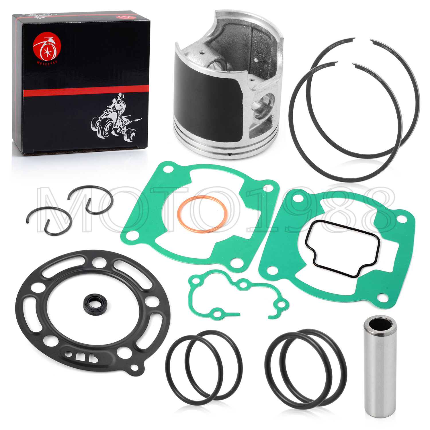 Top End Rebuild Kit Piston Bearing Ring Gasket For Kawasaki KX100 1995-2013 STD