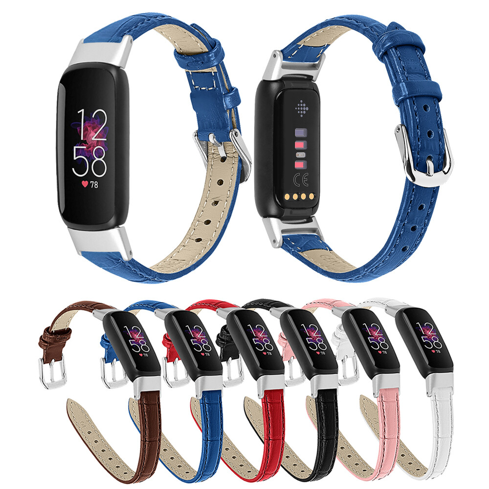 For Fitbit Luxe Replacement Strap Crocodile Pattern Leather Wristband Band