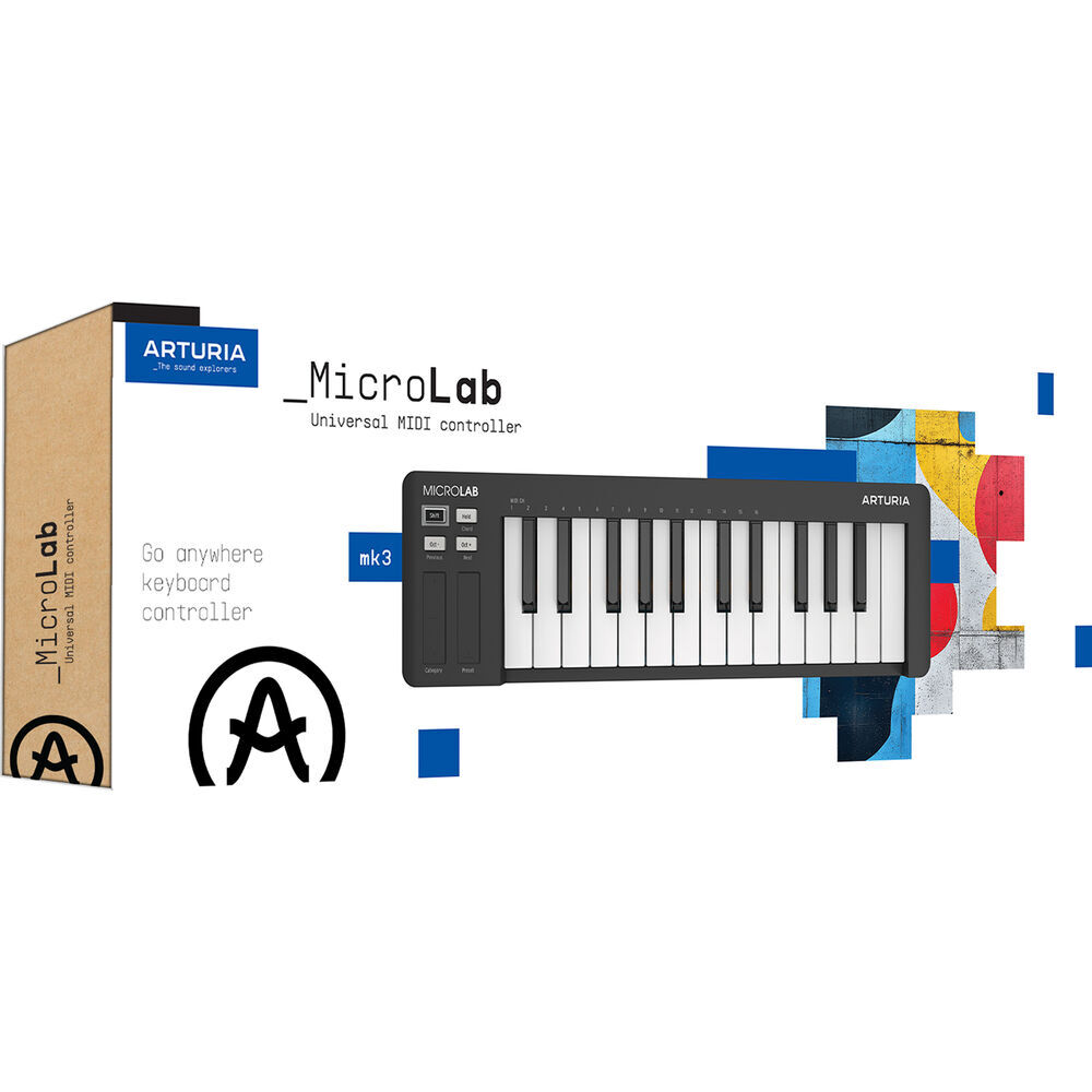 Arturia MicroLab mk3 25-Key USB-C MIDI Control Keyboard (Black)