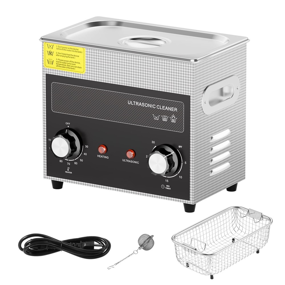 3L Digital Ultrasonic Cleaning Device W/ Heating Function & Timer Including